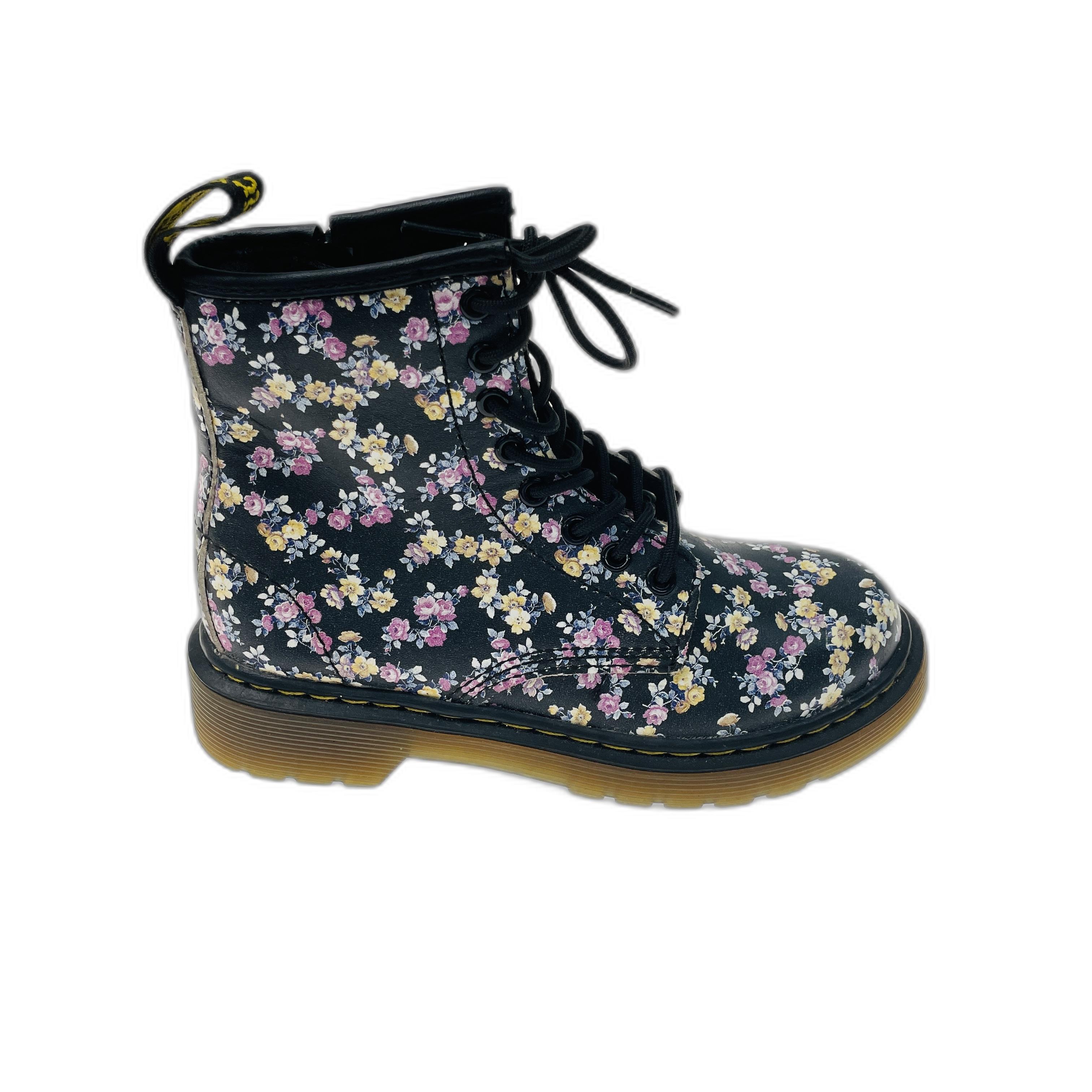 Bota Dr. martens Preto Floral - Menina Tamanho 27 Bota Dr. martens Preto Floral - Menina Tamanho 27