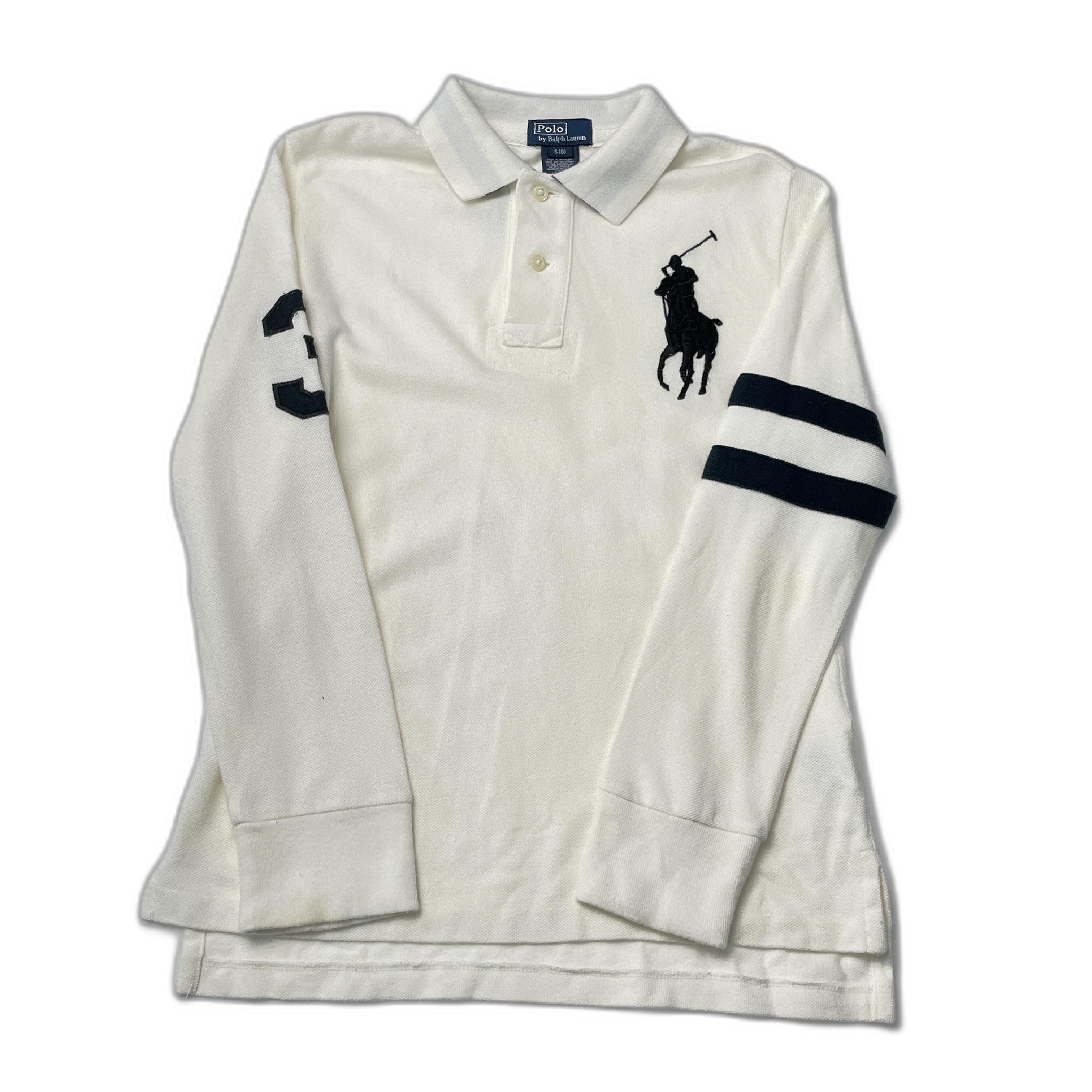 Camiseta polo Polo Ralph Lauren Creme Logotipo - Menino Tamanho 8